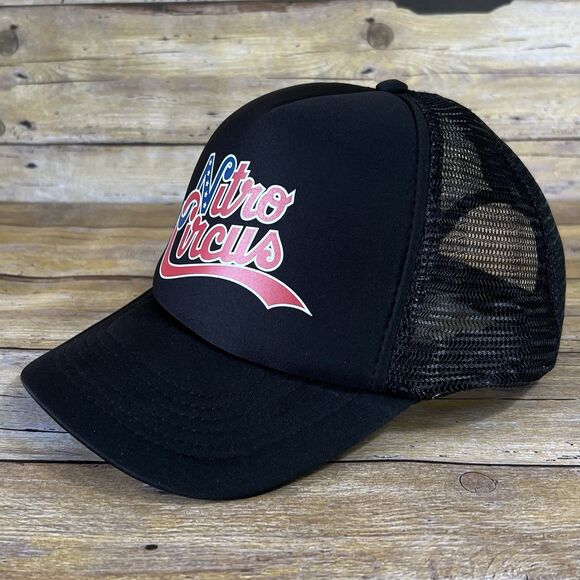 Sols Europe Black Graphic Trucker Hat Snapback One Size Black Nitro Circus - Picture 2 of 16